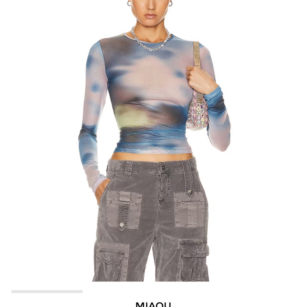 Miaou Blue and Pink Tie-Dye Blouse